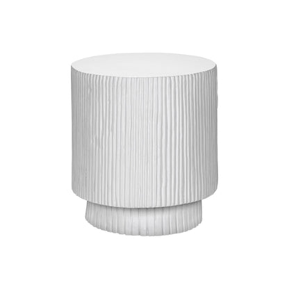 Round Accent Table, Indoor Outdoor - White