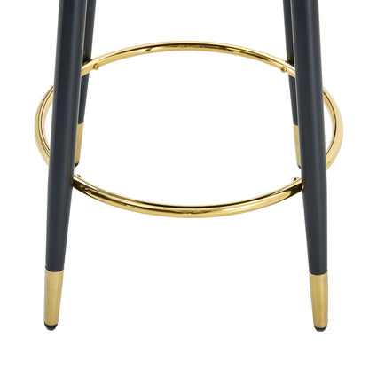Upholstered Rotatable Bar Chair With Metal Legs For Dining Room