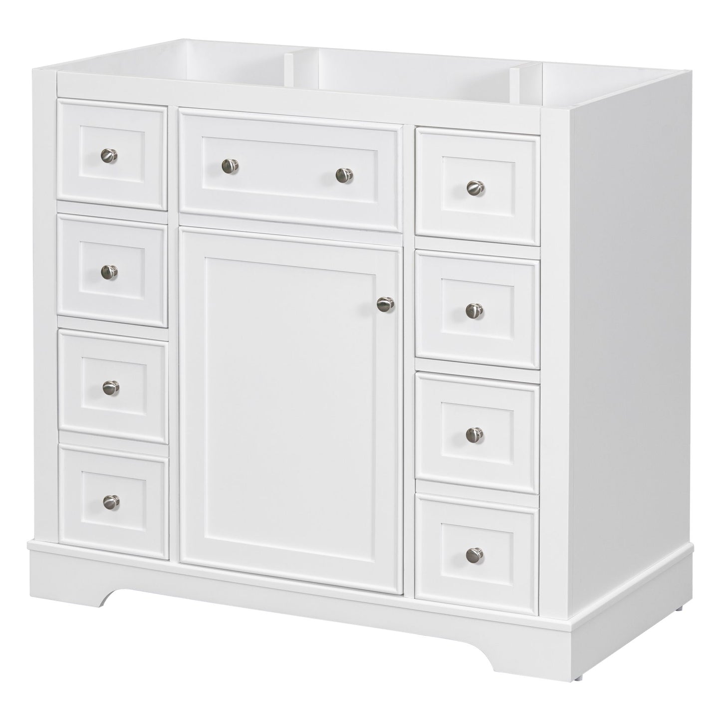 Modern Bathroom Vanity Base Only With 1 Cabinet And 6 Drawers