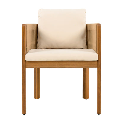 Outdoor Dining Set & Table And Rope Chairs