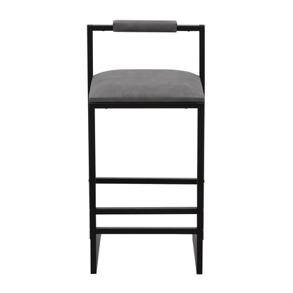 Elegant Bar Stool Set With Backrest And Footrest, Counter Height (Set of 2)
