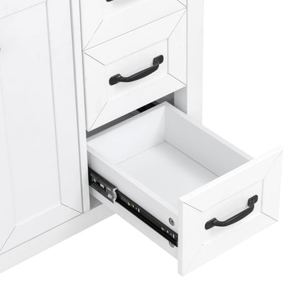 Bathroom Vanity With Sink, Freestanding Design, Soft Close Doors & Drawers - White
