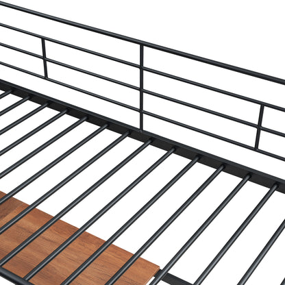 Loft Bed With Desk And Grid, Stylish Frame With Lateral Storage Ladder And Wardrobe