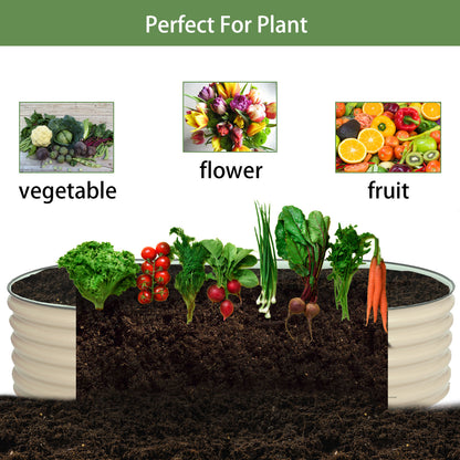 6-in-1 Modular Metal Raised Garden Bed (Beige)