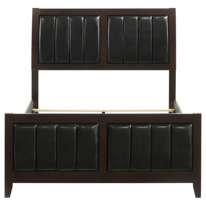 Full Panel Bed With Tufted Headboard Frame - Brown