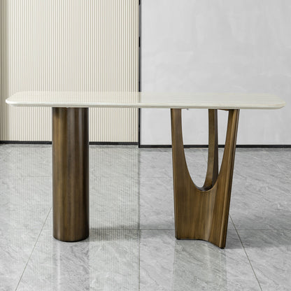 Console Table - Antique Bronze / Beige