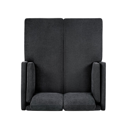 Chaise Lounge Sofa Bed With Dual Layer Armrests For Living Room