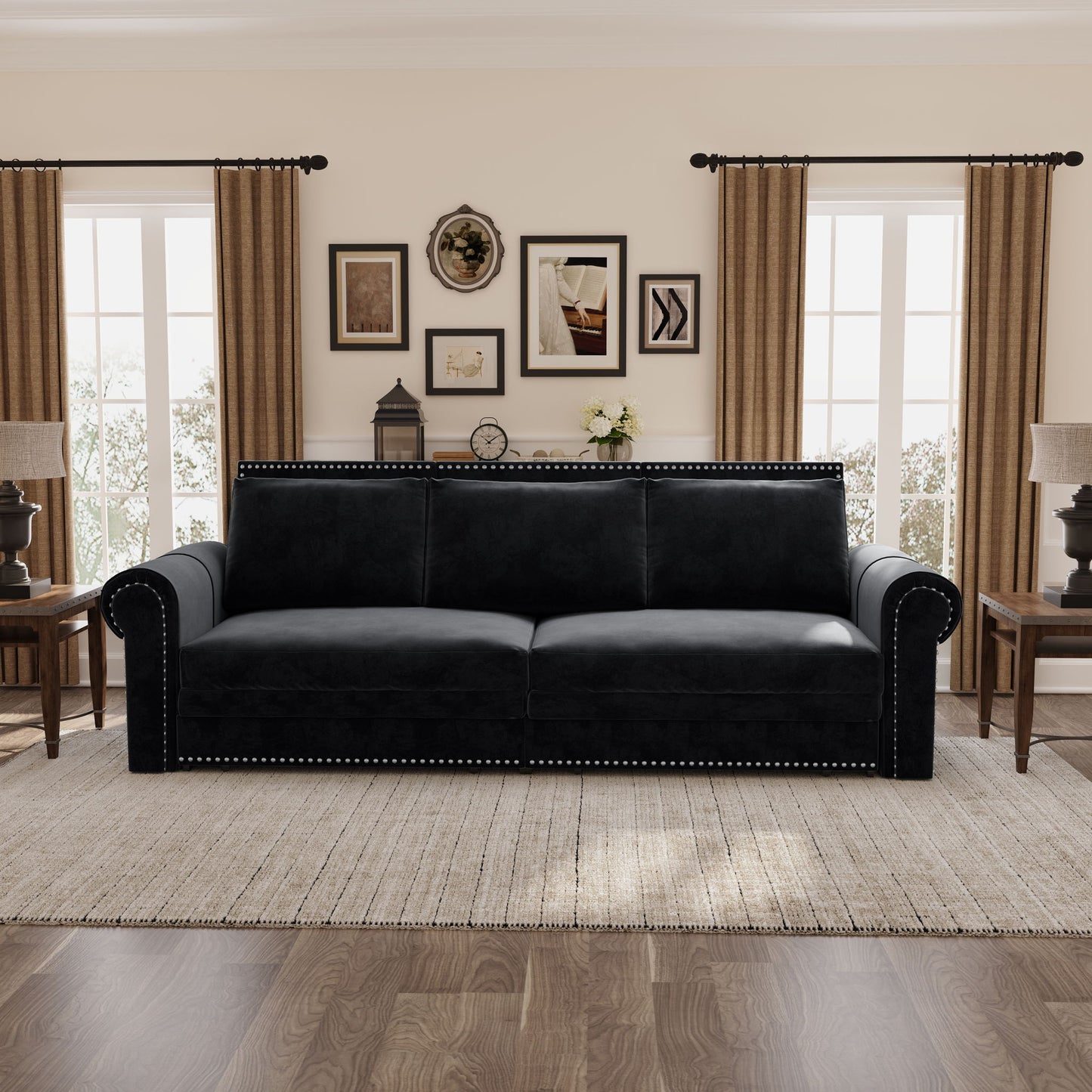 Chesterfield Sofa & Pull Out Bed