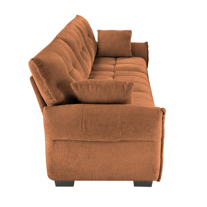 Modern Sofa & Pillows, Textured Cover, High Rebound Cushions
