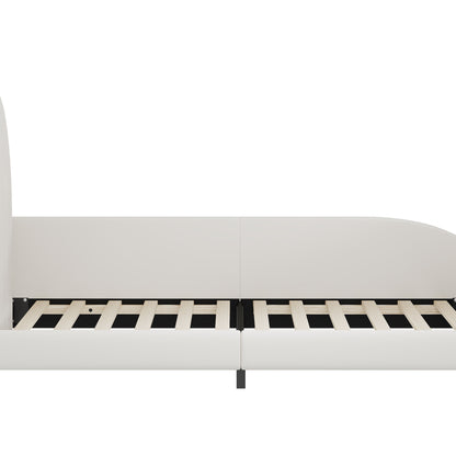 Upholstered Rabbit-Shape Princess Bed With Headboard And Footboard