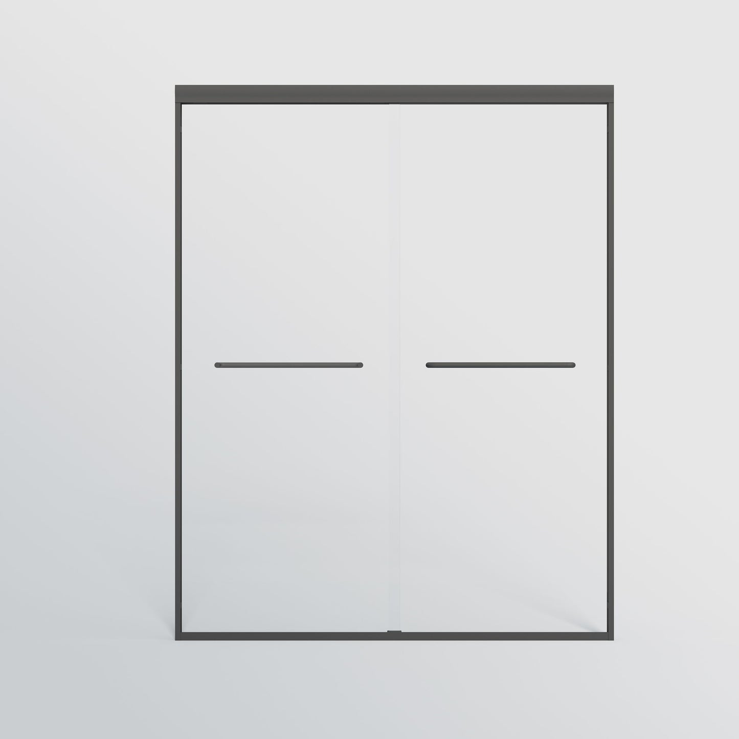 Double Sliding Shower Door, Semi-Frameless Bypass Bathroom Sliding Door With 1/4" (6 Mm) Tempered Glass For Walk-In Shower