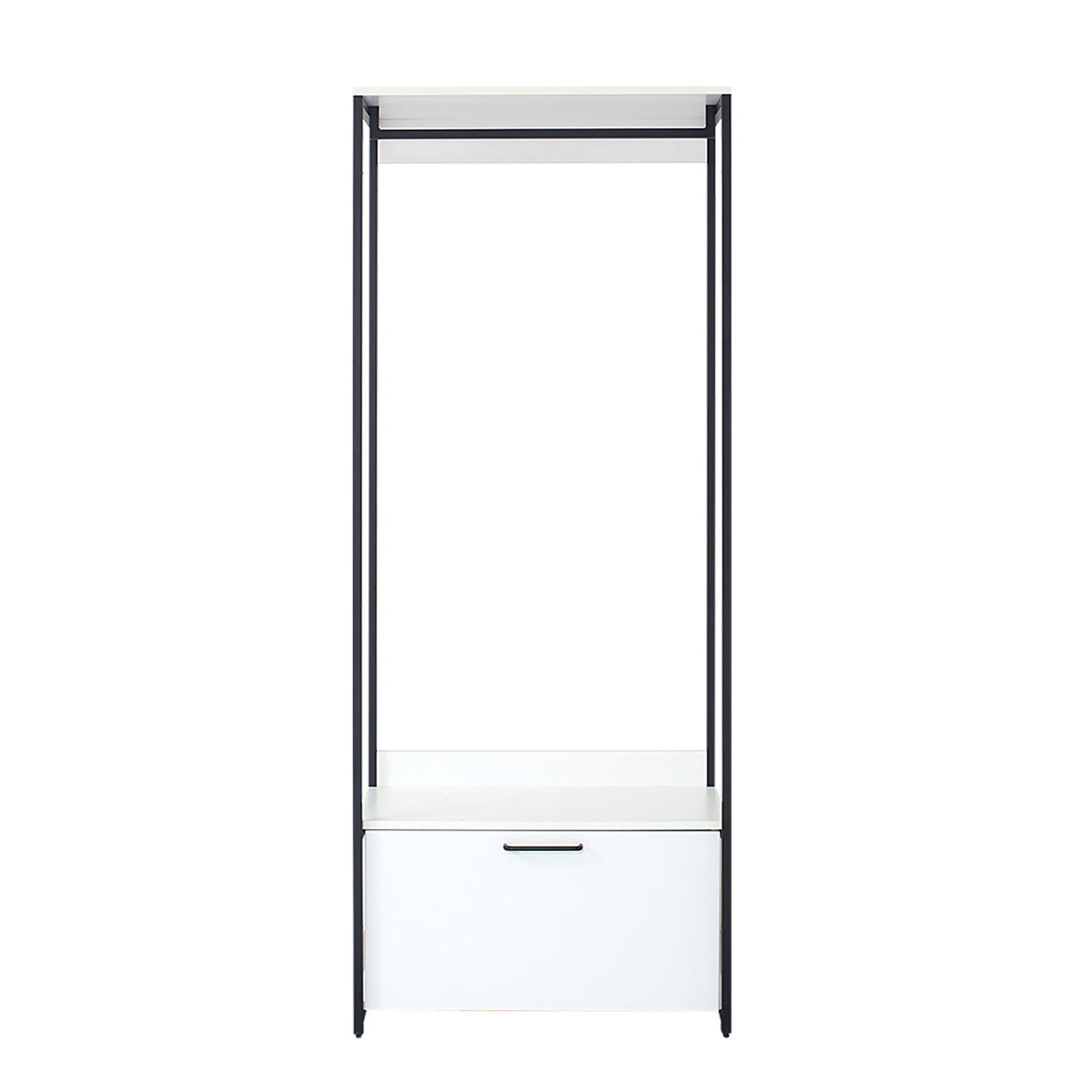 Fiona - Contemporary Wood And Metal Walk In Closet With Drawers