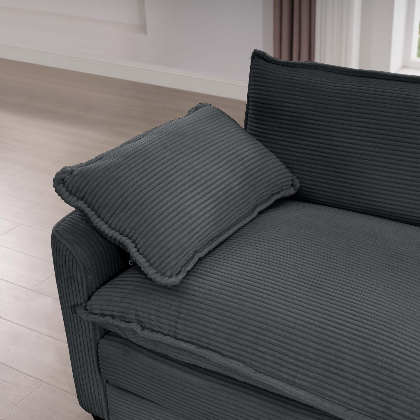 Classic Modern Comfortable Single Chair Deep Seat Sofa With Footstool