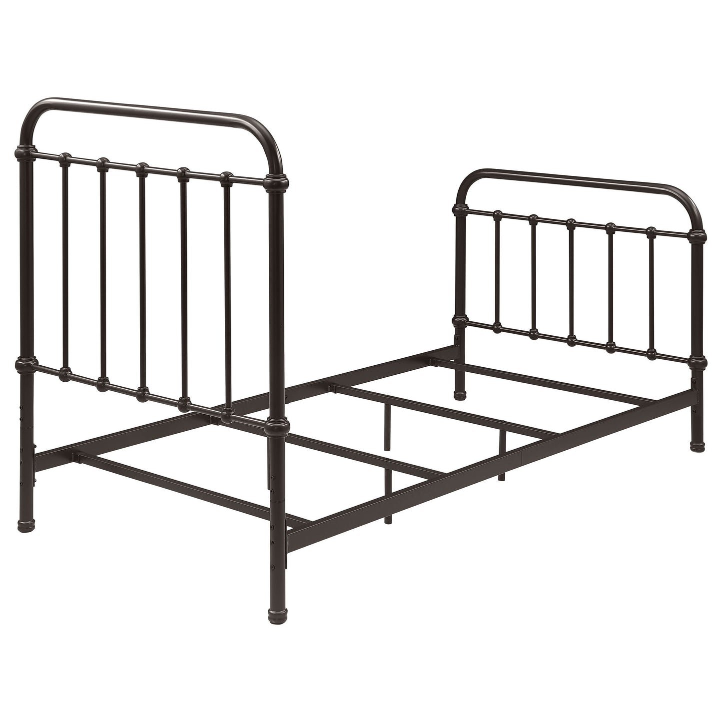 Twin Panel Bed With Ornate Design - Bronze