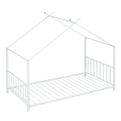 Metal House Platform Bed With Modern Design And Durable Frame