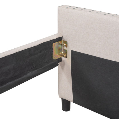 Upholstered Daybed With Two Drawers, Wood Slat Support