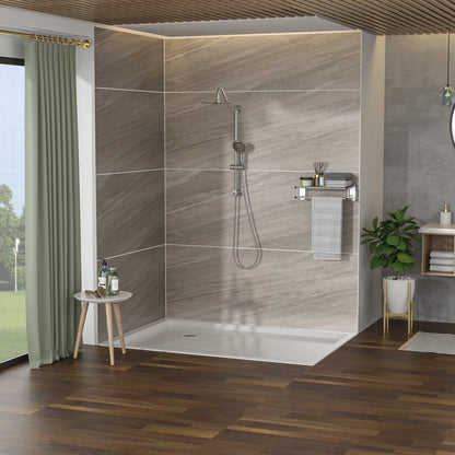 Shower System With 5 Function Rain Hand Shower And Slide Bar Combo