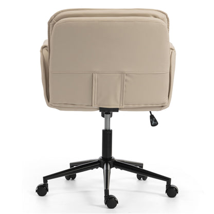 Criss Cross Swivel Desk Chair With Adjustable Armrests & Wheels For Home Office