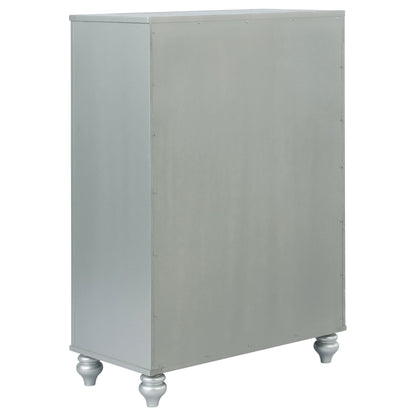 Arabesque - 5 Drawer Bedroom Chest - Silver