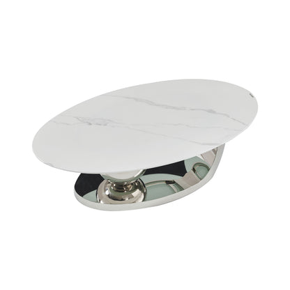 Oval Coffee Table With Geometric Precision