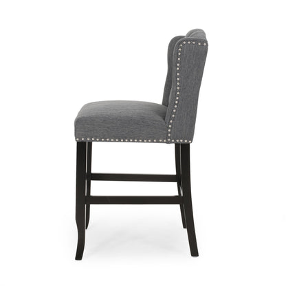 Vienna - Fabric Tufted Counter Stool With Nailhead Accents (Set of 2)