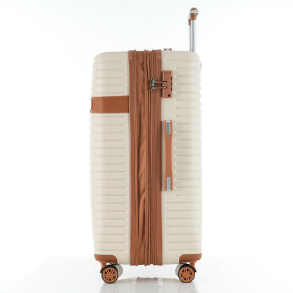 4 Piece Luggage Suitcase Set, Hard Shell Lightweight Expandable Travel Luggage With 4 Packing Cubes