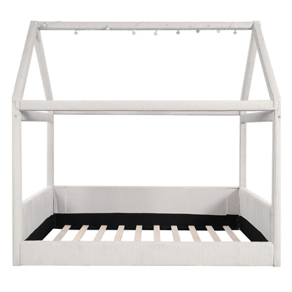 Upholstered House Style Daybed With LED Light Strips