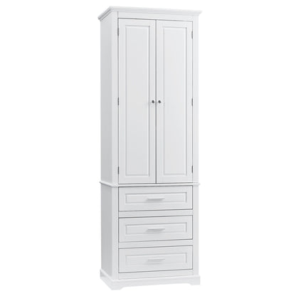 Tall Storage Cabinet With 3 Drawers For Bathroom