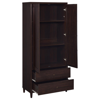 Nestor - 2 Drawer Tall Accent Cabinet With 2 Doors - Rustic