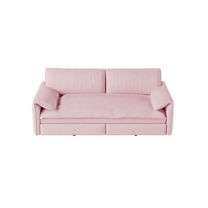 Pull Out 3 In 1 Convertible Sleeper Sofa With Side Storage, Multi Functional