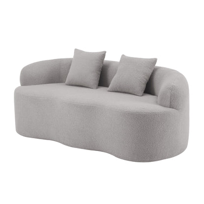 Curved Loveseat Sofa With Round Armrest