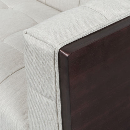 Contemporary Mid-Century Charm 3 Seater Sofa With Button Tufted Waffle Stitching