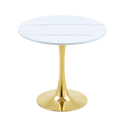 Round Dining Table & Thickened Top For Kitchen