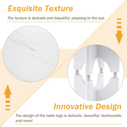 Modern Dining Table With Sleek Hollow-Out Frame And Accents