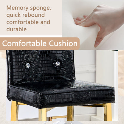 Bar Chairs With Crystal Clasp Design (Set of 2)