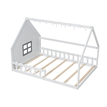 House Bed With Window And Fence