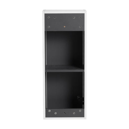Wall Mounted Bathroom Vanity With Resin Sink And 2 Side Cabinet, 3 Soft Close Drawer - Brown Ebony
