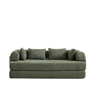 Convertible Sleeper Sofa Bed With Cylindrical Pillow