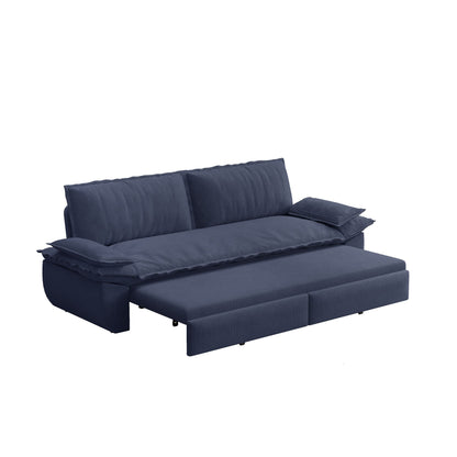Queen Pull Out Sofa Bed, Convertible 3 In 1, Multi Functional - Blue