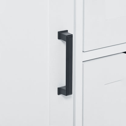 Freestanding Bathroom Storage Cabinet With Doors And Drawers, Adjustable Shelf, Open Shelves - White