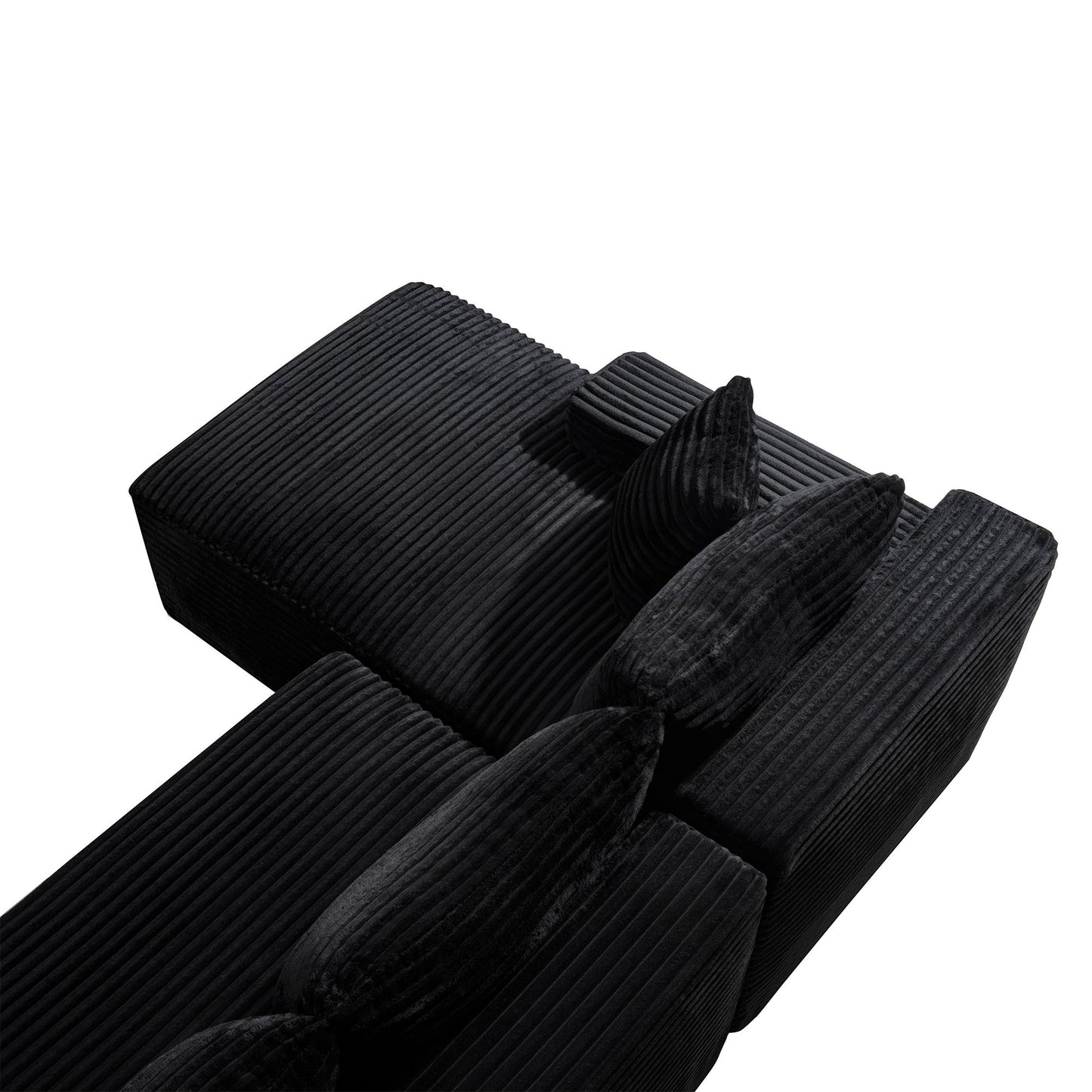 Cloud Modular Sectional Sofa Couch With L-Shape Chaise, Upholstered Couches For Living Room - Black