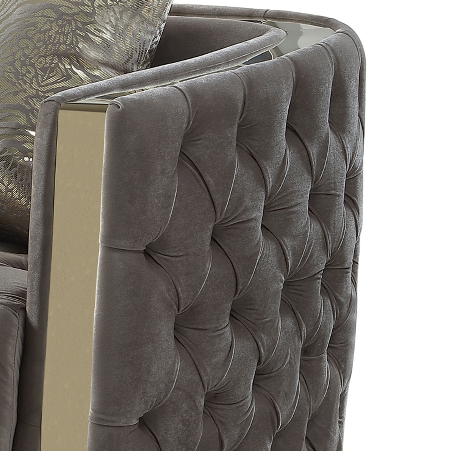 Naomi - Button Tufted Loveseat - Taupe