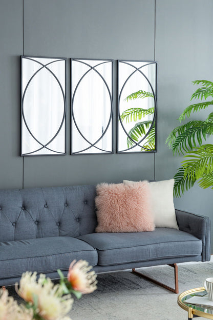 Rectangular Wall Mirrors With Frame, Home Decor For Living Room Bedroom Entryway - Black