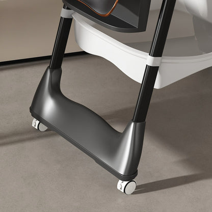 Adjustable Baby High Chair 0-6 Years, Portable Infant Feeding Seat With Safety Belt, Silent Lockable Wheels