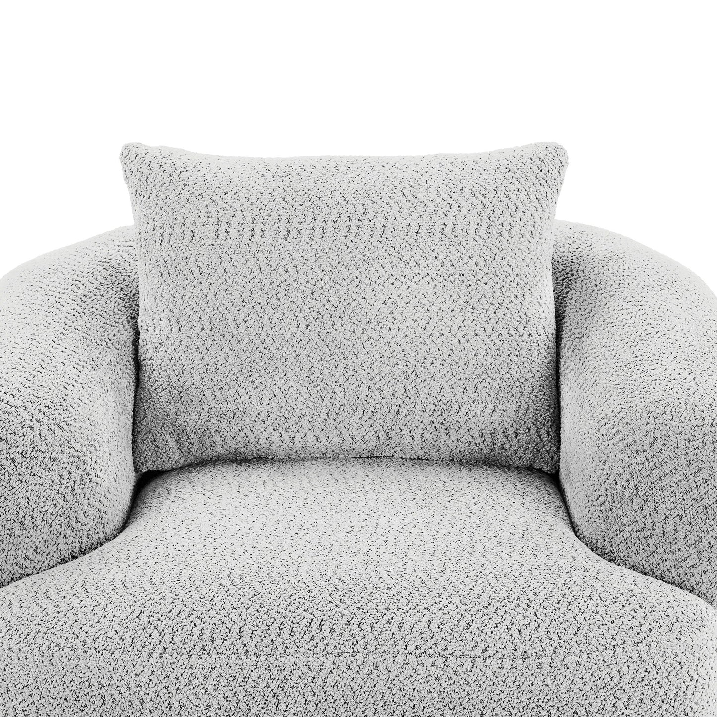 360° Swivel Barrel Sofa Chair With Throw Pillow, Upholstered Accent Chair