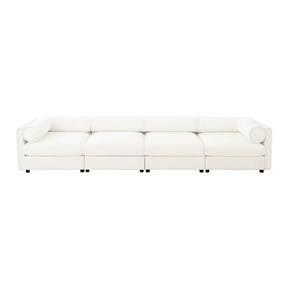 Stylish Sofa With Storage Seat And Cylindrical Backrest