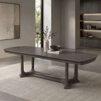 Arcus - Rectangular Dining Table With Butterfly Leaf - Charcoal Gray