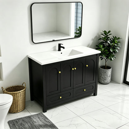 Bathroom Vanity With Sink Combo, 4 Soft Close Doors And 2 Drawers