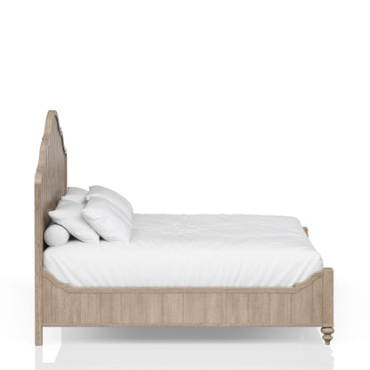Panel Bedroom Set With 3 Drawer Nightstand, Casual Dresser, Cane Mirror, 3 Drawer Cane Front Chest And Bench