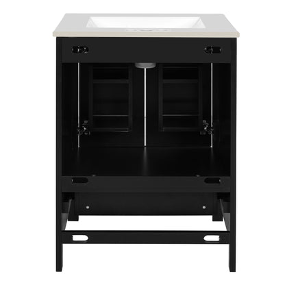 Bathroom Vanity With Integrated Undermount Ceramic Sink, 2 Doors And 1 Drawer, Soft Close Hinges